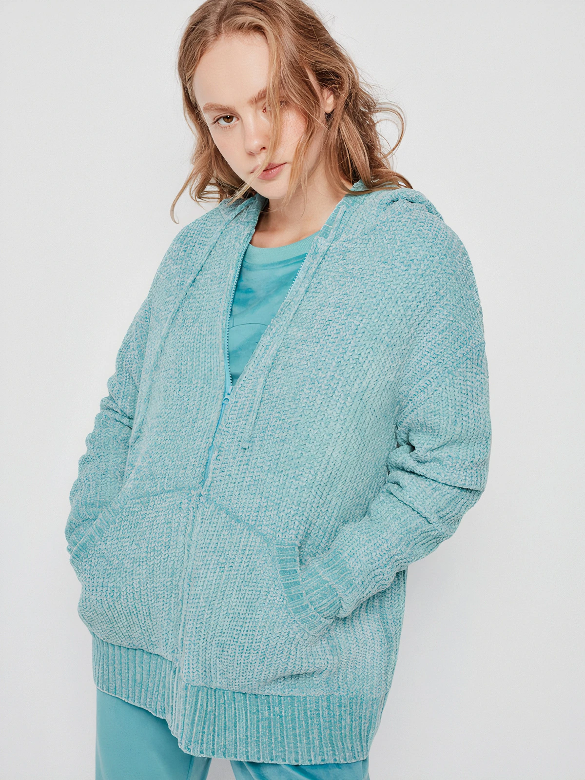 Casaco com Capaz Azul