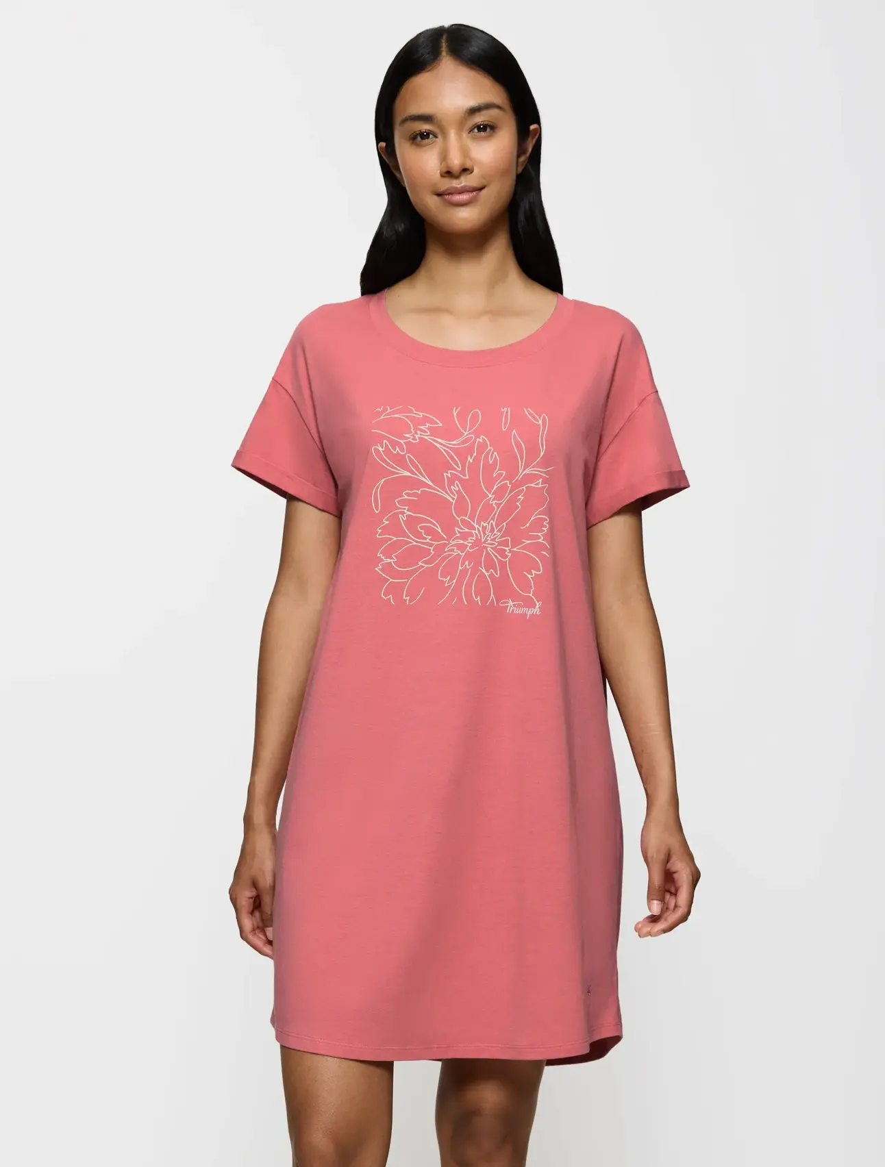 Camisa de Noite de Algodão Rosa- Triumph