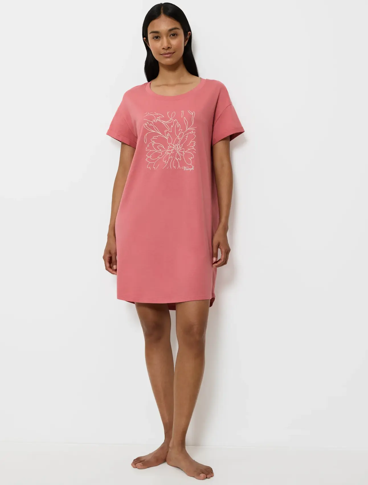 Camisa de Noite de Algodão Rosa- Triumph