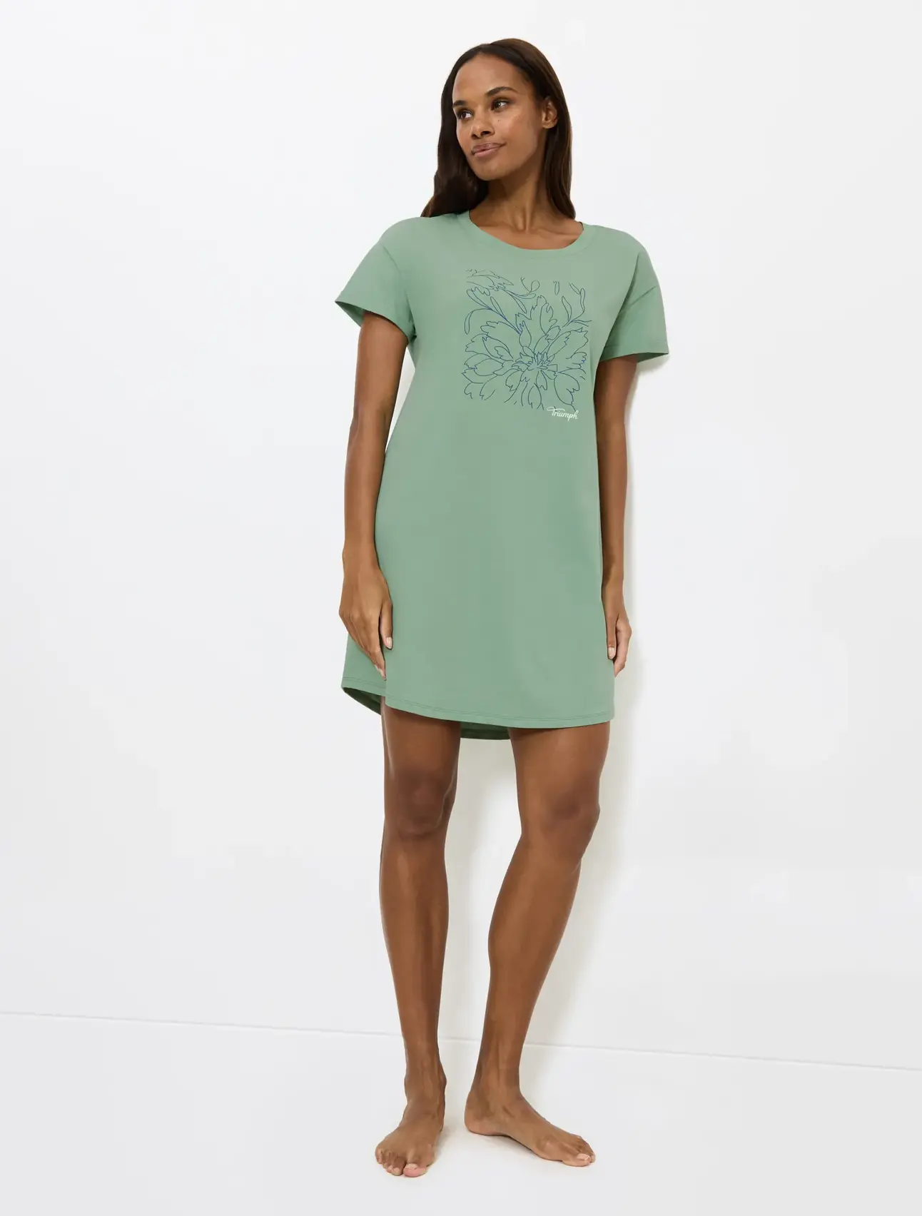 Camisa de Noite Verde de Algodão Triumph