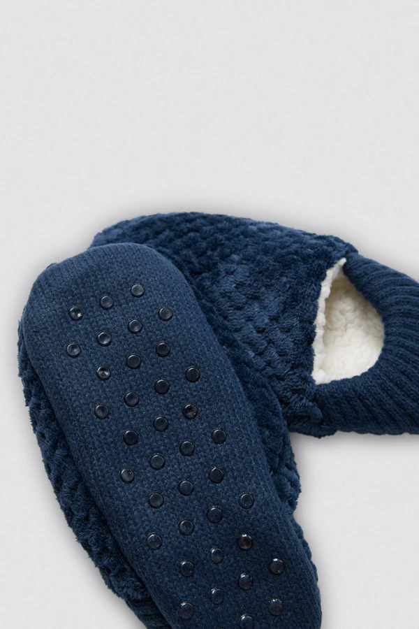 Meia Pantufa Antiderrapante com Pêlo