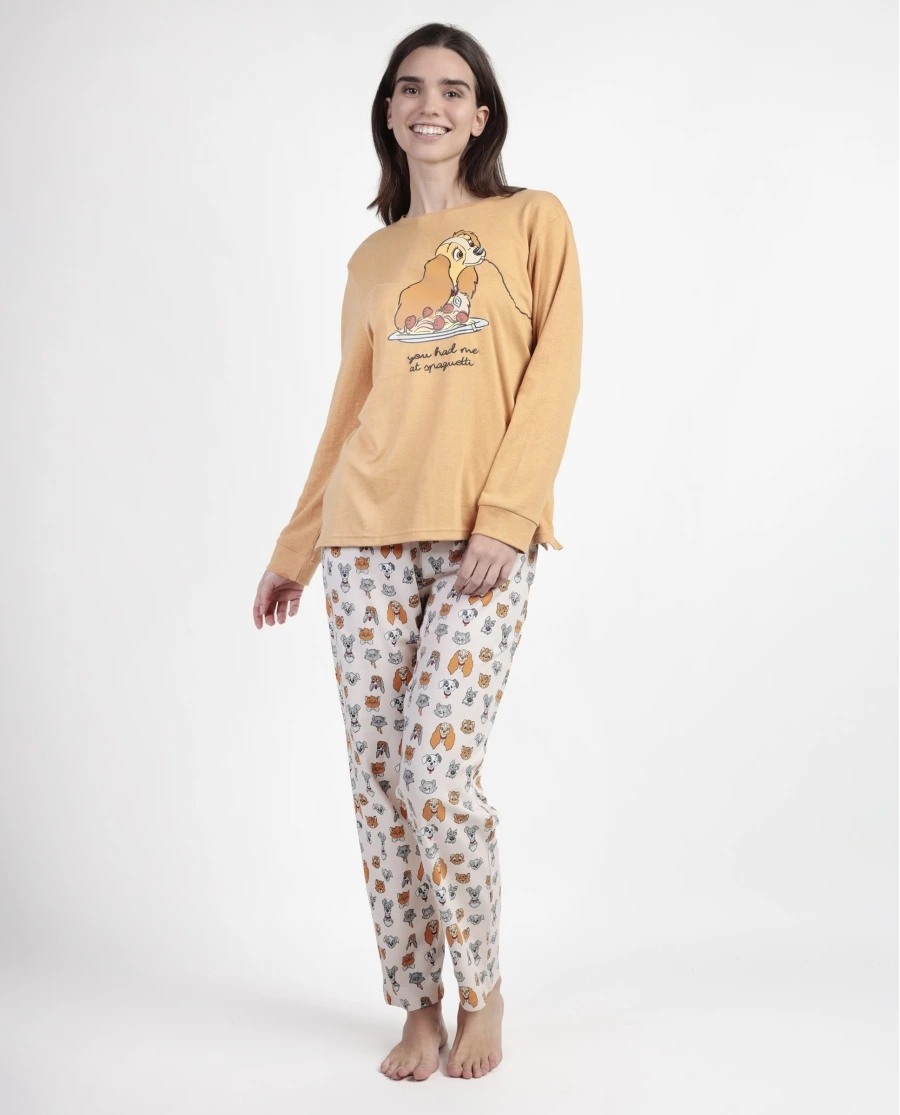 Pijama com Calça e Manga Comprida Sem pêlo Lady And Tramph - Disney