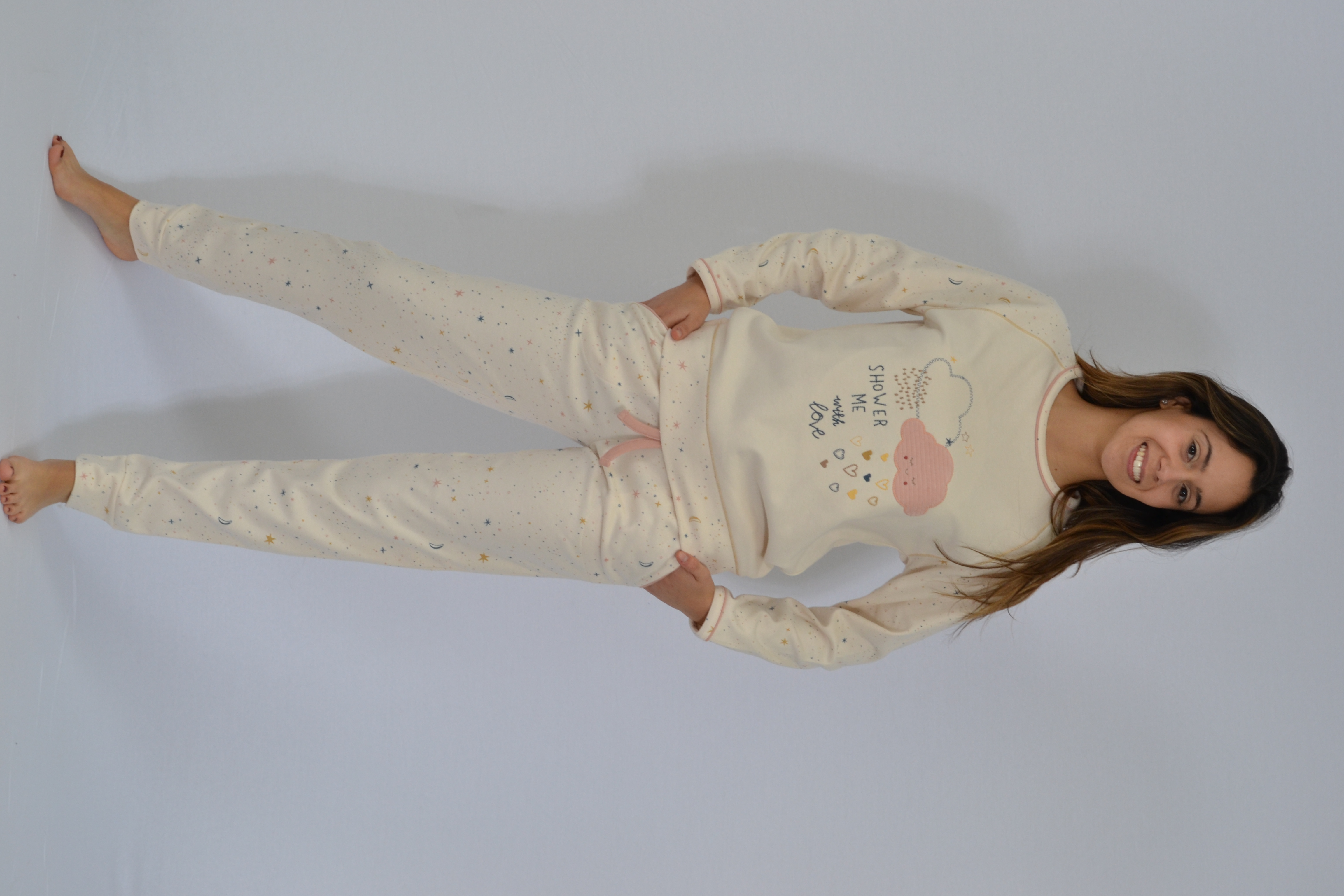 Pijama de Senhora Com Calça e Manga Comprida