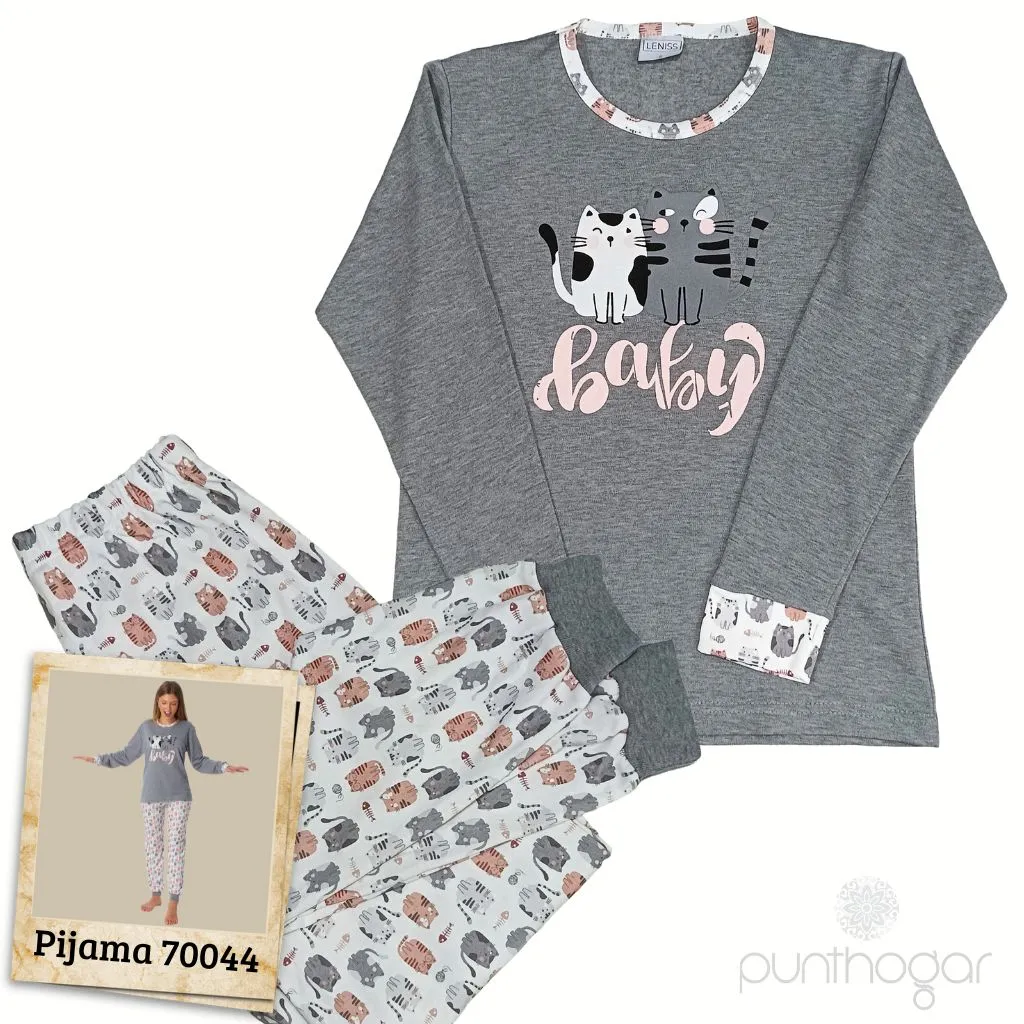Pijama Senhora Com Calça dos Gatos