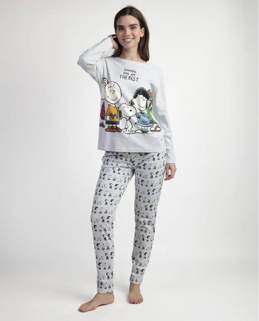 Pijama Senhora Snoopy com Calça de Algodão