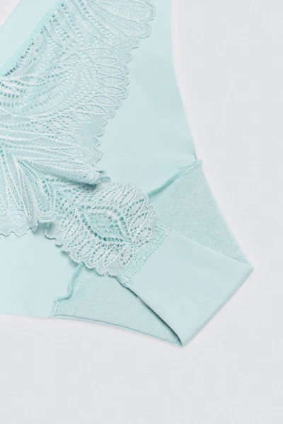 Tanga Laser Verde Água Rendada