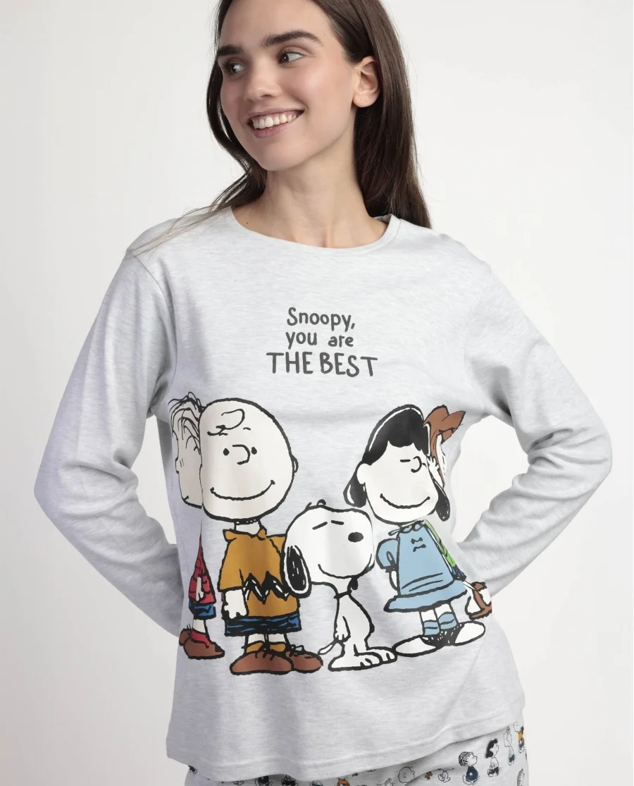 Pijama Senhora Snoopy com Calça de Algodão